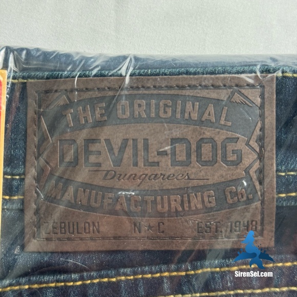 1118 NWT Devil-Dog Dungarees Slim Straight Jeans -  Size 36Wx32L - Blue - Moore - Picture 10 of 12